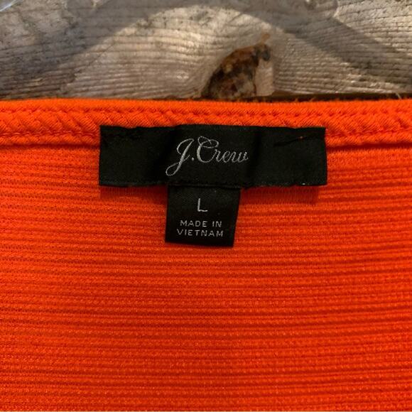 J. Crew Tie-front Button Down Textured Tank Top Bright Orange Sz L Preppy Summer - Picture 10 of 15